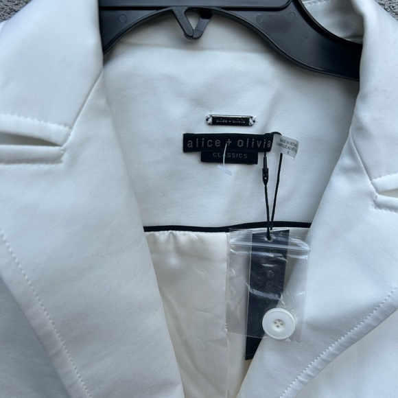 Alice + Olivia BREANN FITTED BLAZER + Walker Pants in Off White Ecru NWT! - Picture 10 of 14